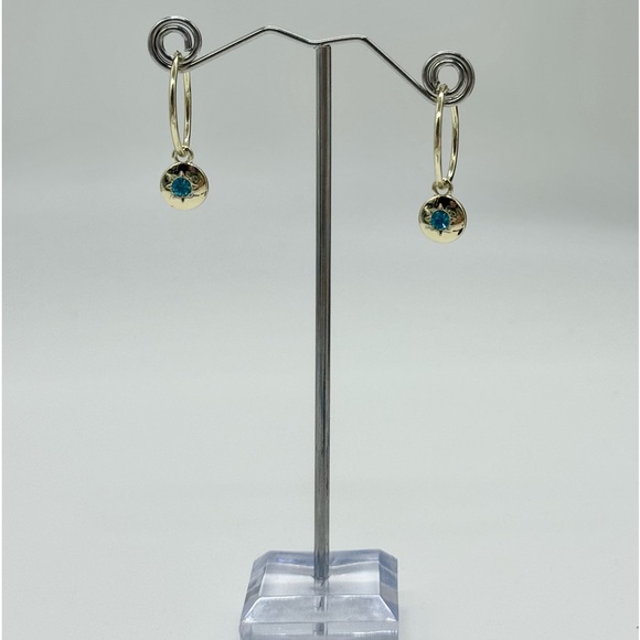 Rachel Roy Gold Plated Hoop Charm with Blue Crystal - Picture 12 of 13